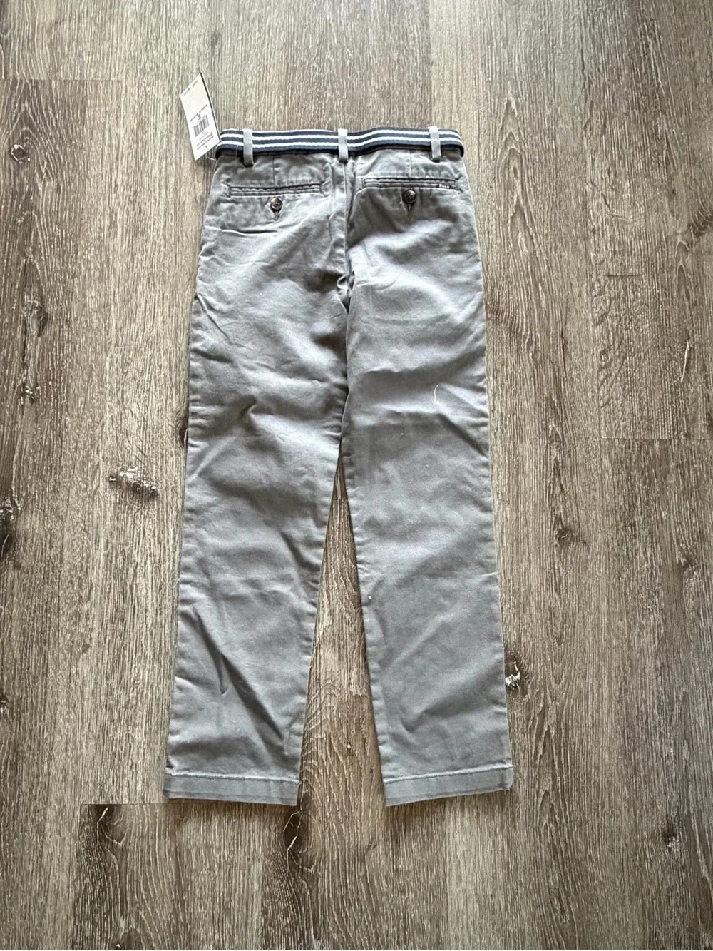 Polo by Ralph Lauren Gray Boys Chino Pants with Striped Belt - Picture 5 of 5